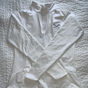 Women’s White Sport-Tek Lacrosse Quarter Zip in size XS